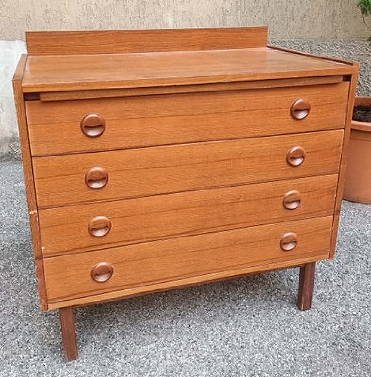 Mahogany dresser with pull-out desk & drawers, 1950s 1