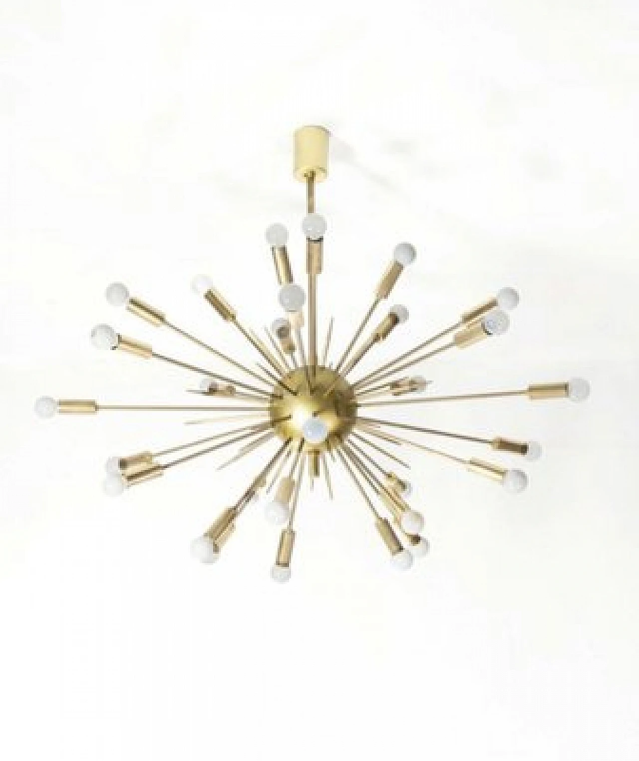Lampadario Sputnik a 24 luci in ottone di Stilnovo, anni '50 1
