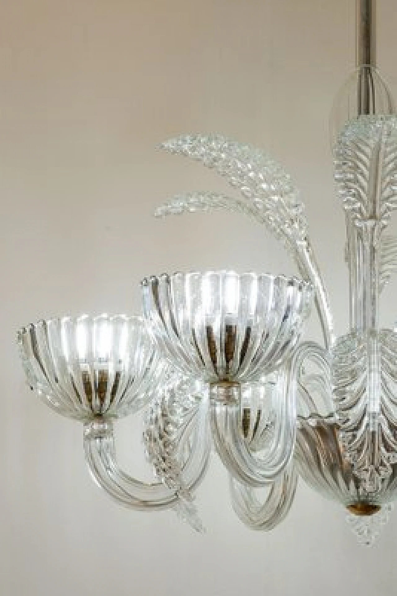 Murano glass chandelier attributed to Barovier & Toso, 1940s 8