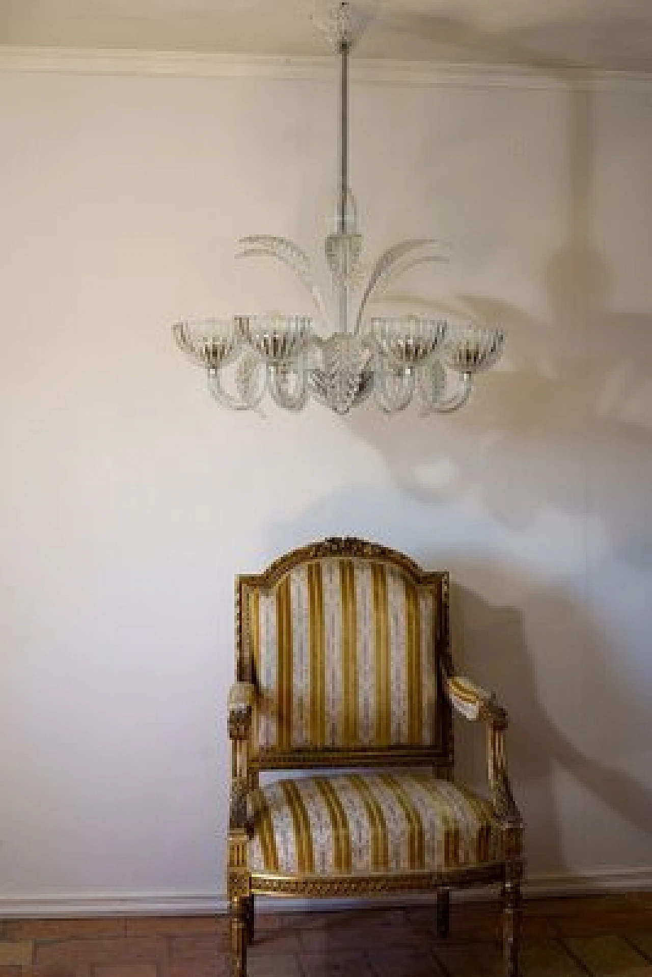 Murano glass chandelier attributed to Barovier & Toso, 1940s 10