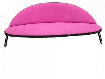 Divano Saturn in tessuto rosa e ferro di G. Rinaldi per Rima, anni '50