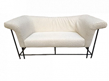 Divano Siglo in tessuto bouclé e ferro di F. Soro per ICF, anni '70
