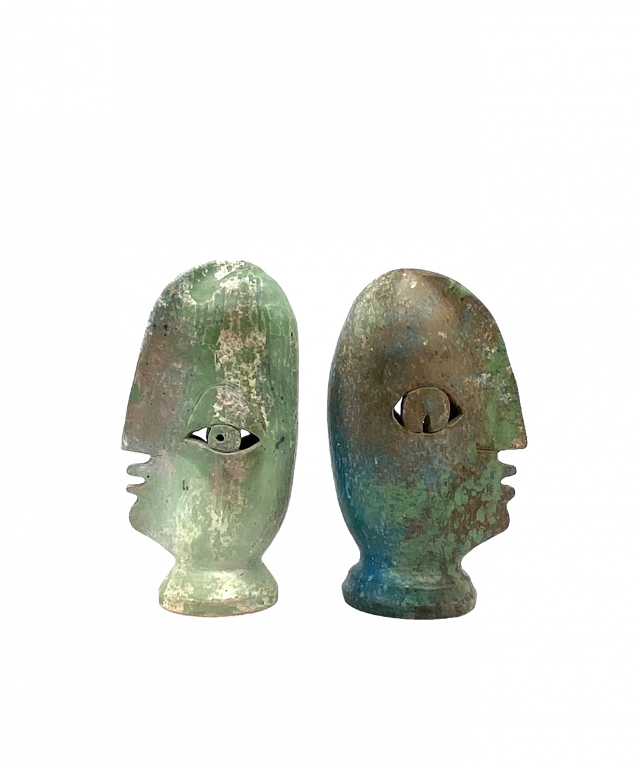 Loul Combres, Les Bisous, pair of ceramic sculptures, 1987 1