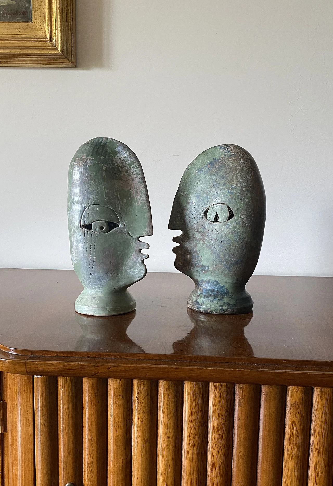 Loul Combres, Les Bisous, pair of ceramic sculptures, 1987 3