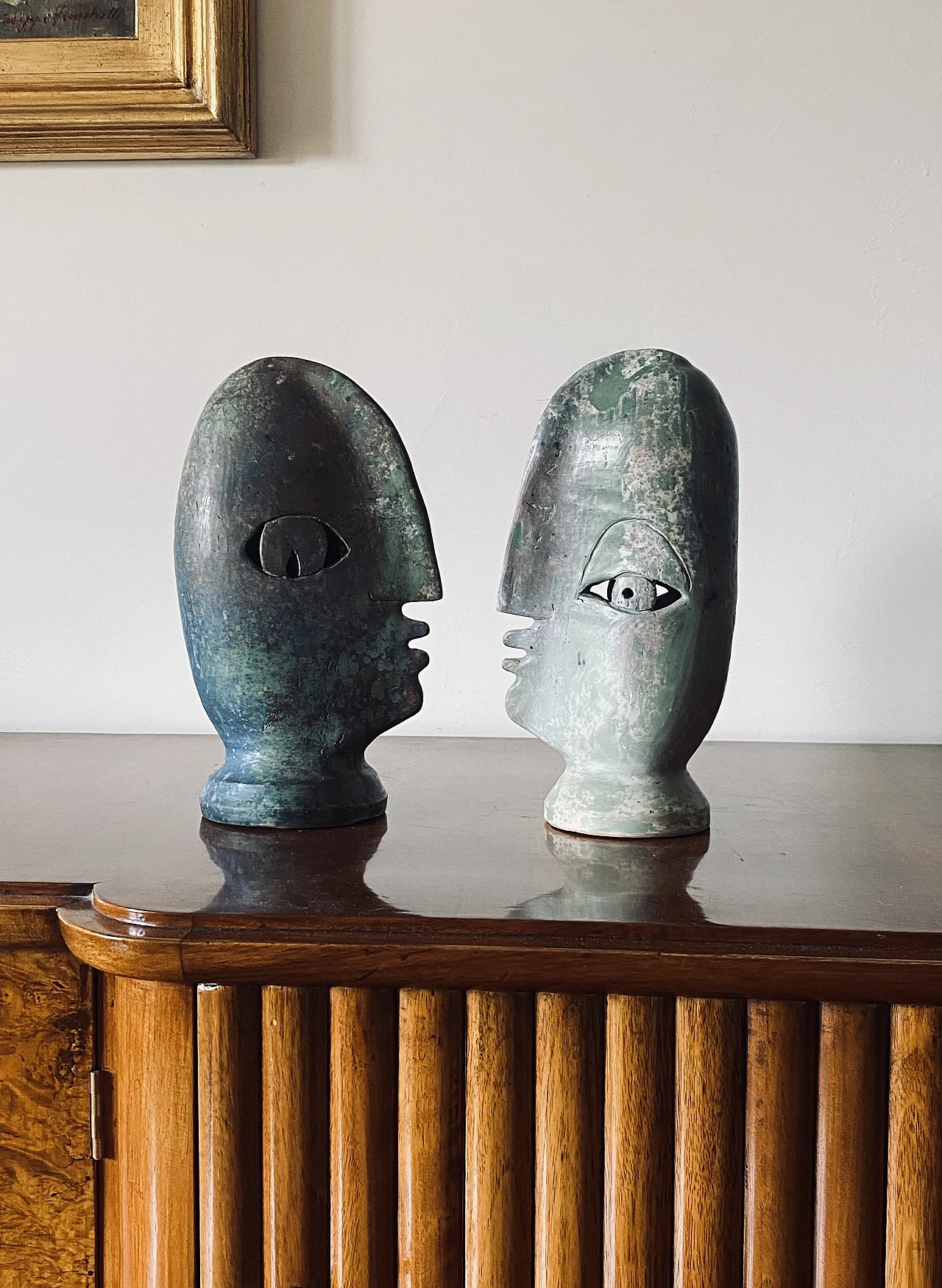 Loul Combres, Les Bisous, pair of ceramic sculptures, 1987 7