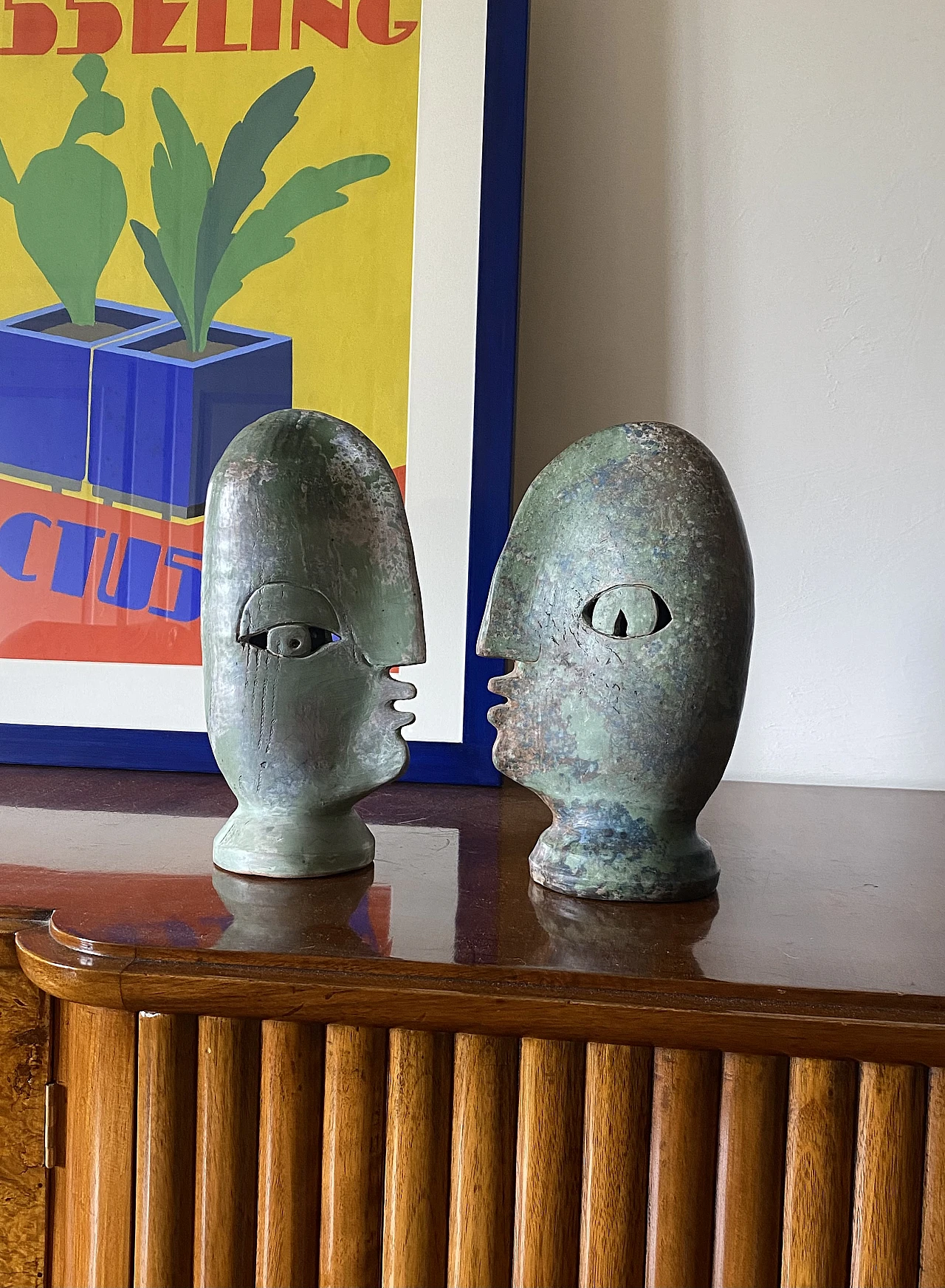 Loul Combres, Les Bisous, pair of ceramic sculptures, 1987 9