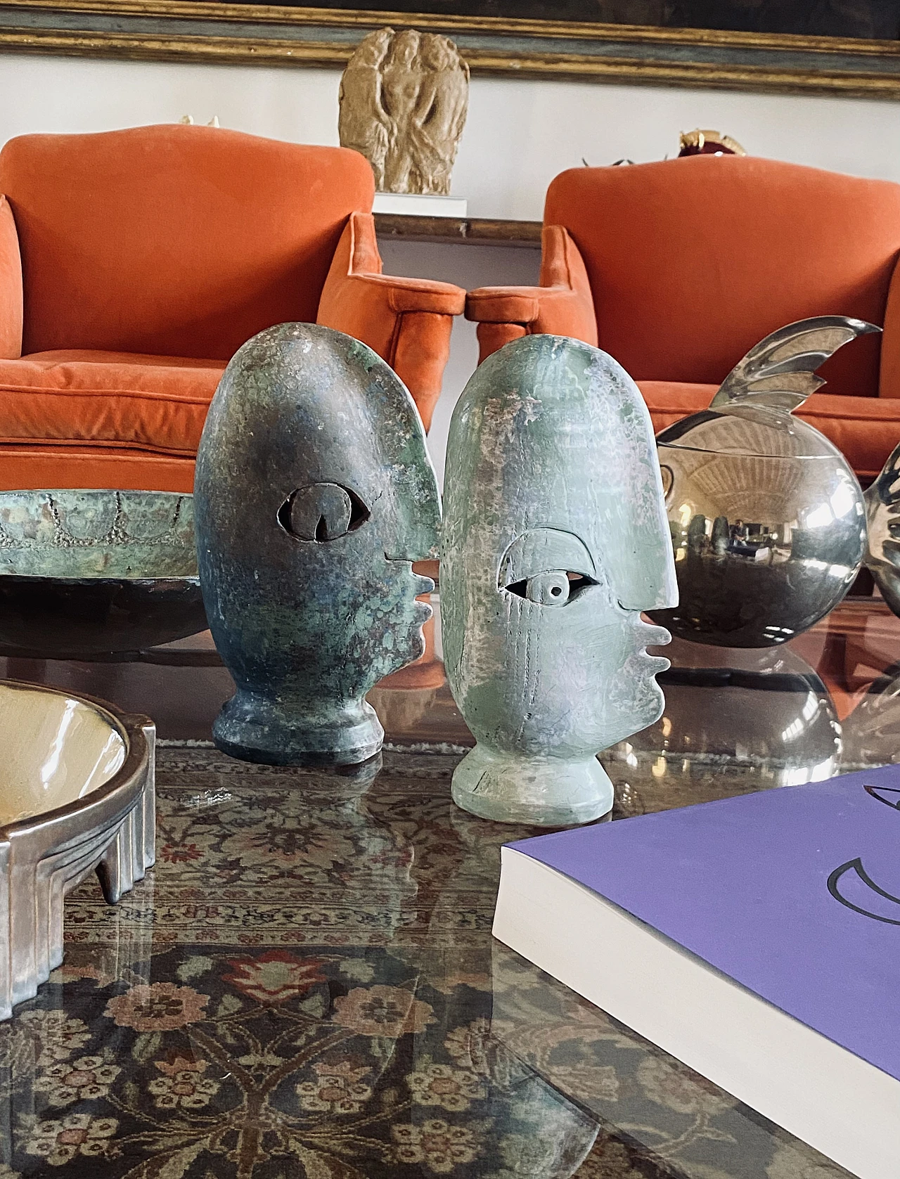 Loul Combres, Les Bisous, pair of ceramic sculptures, 1987 10