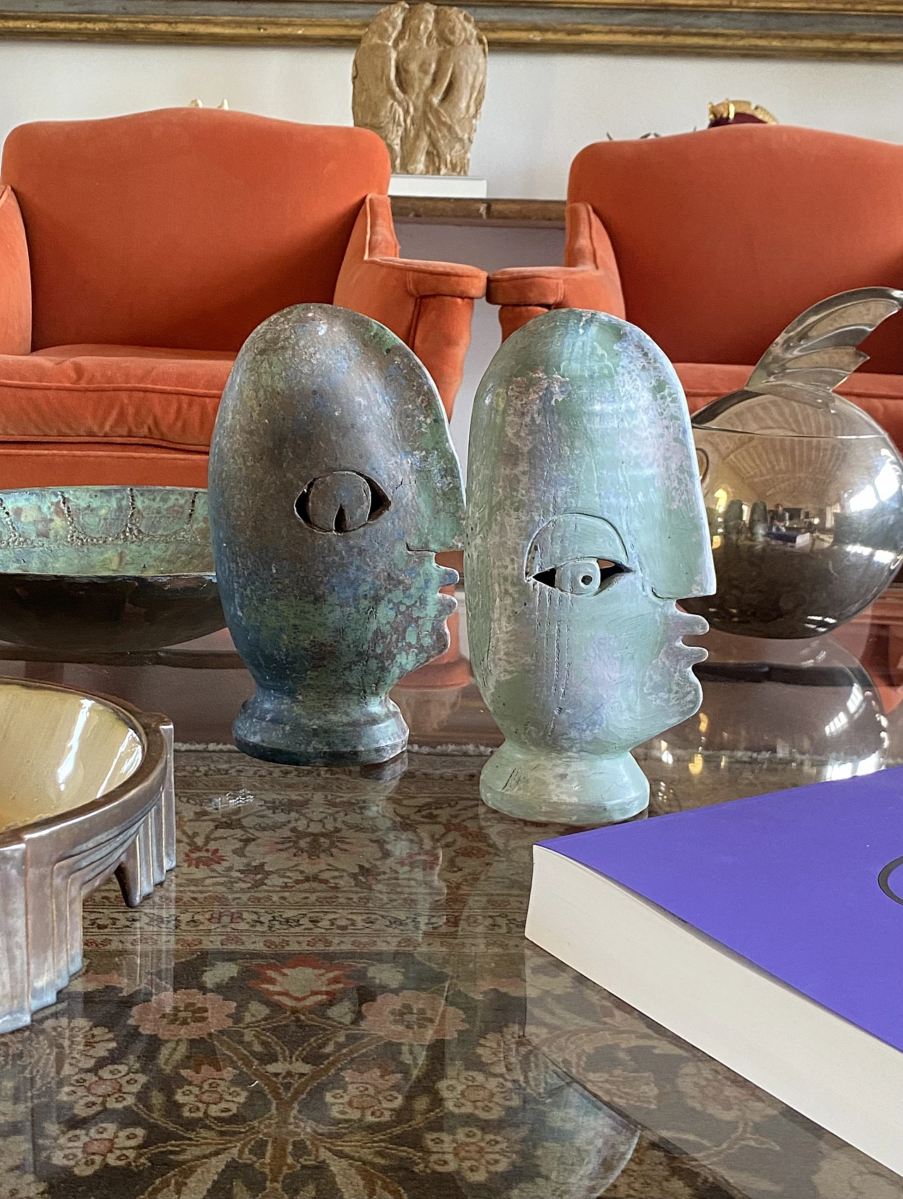 Loul Combres, Les Bisous, pair of ceramic sculptures, 1987 12