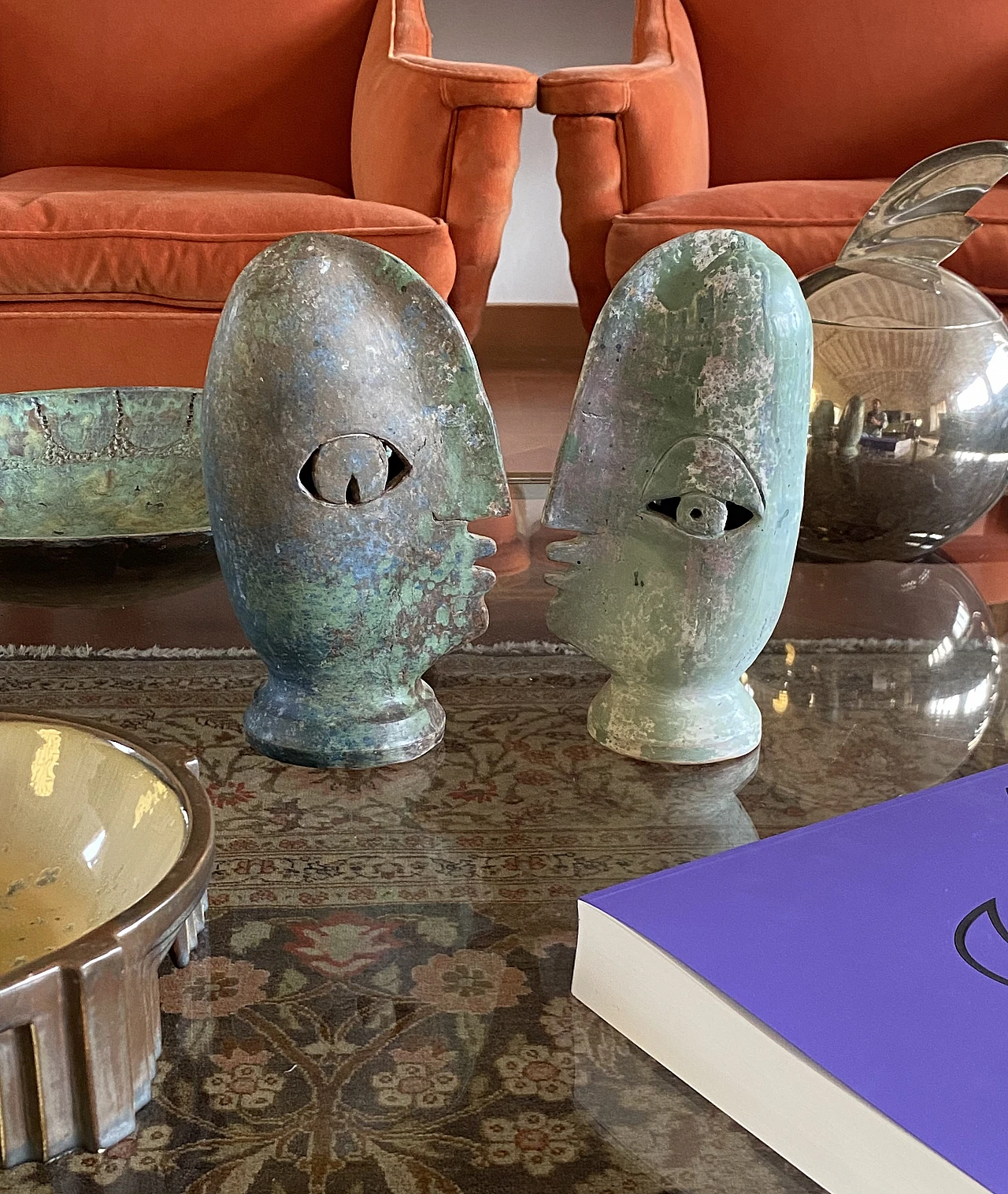 Loul Combres, Les Bisous, pair of ceramic sculptures, 1987 15