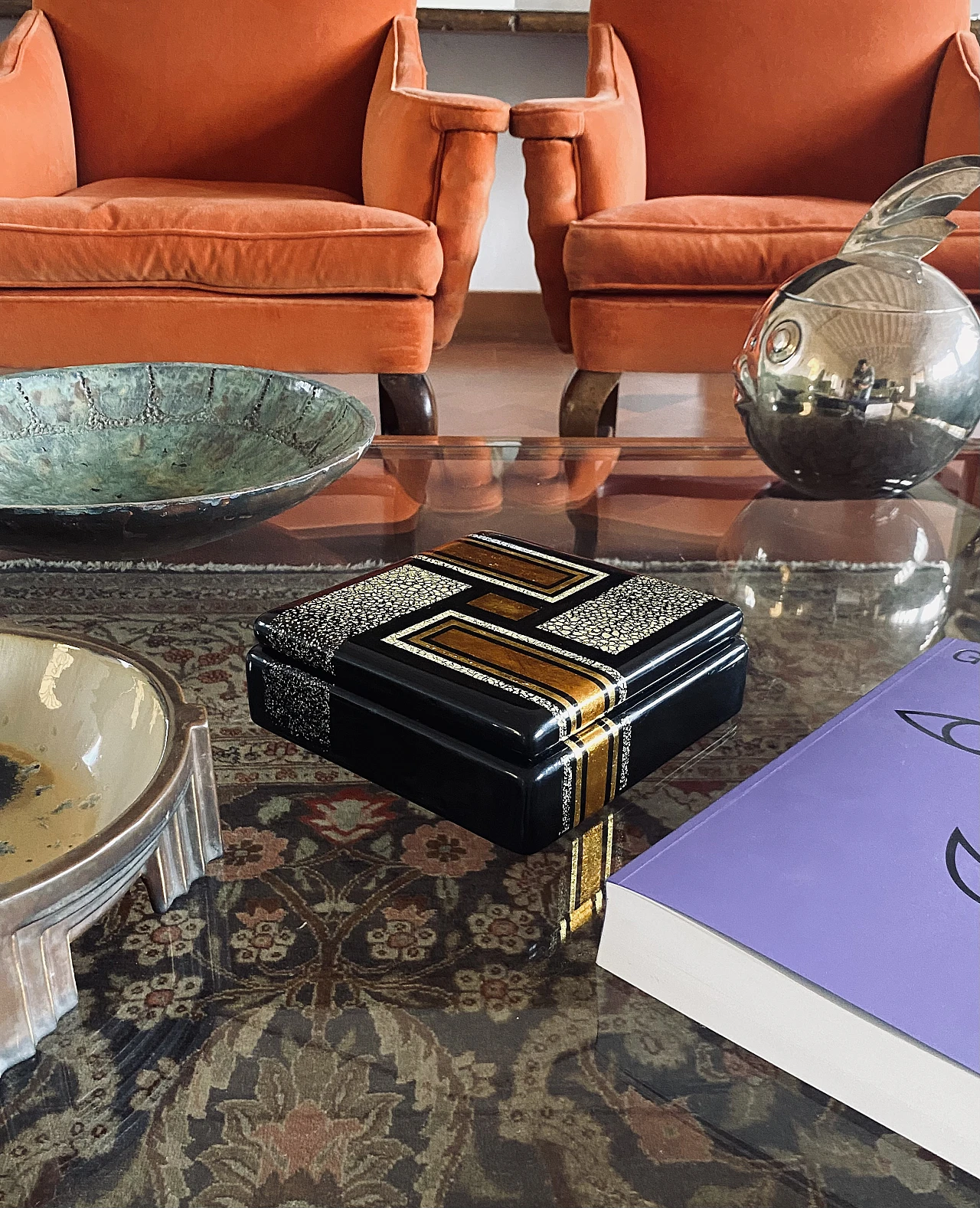Art Deco lacquered box in the style of Jean Dunand, 1940s 7