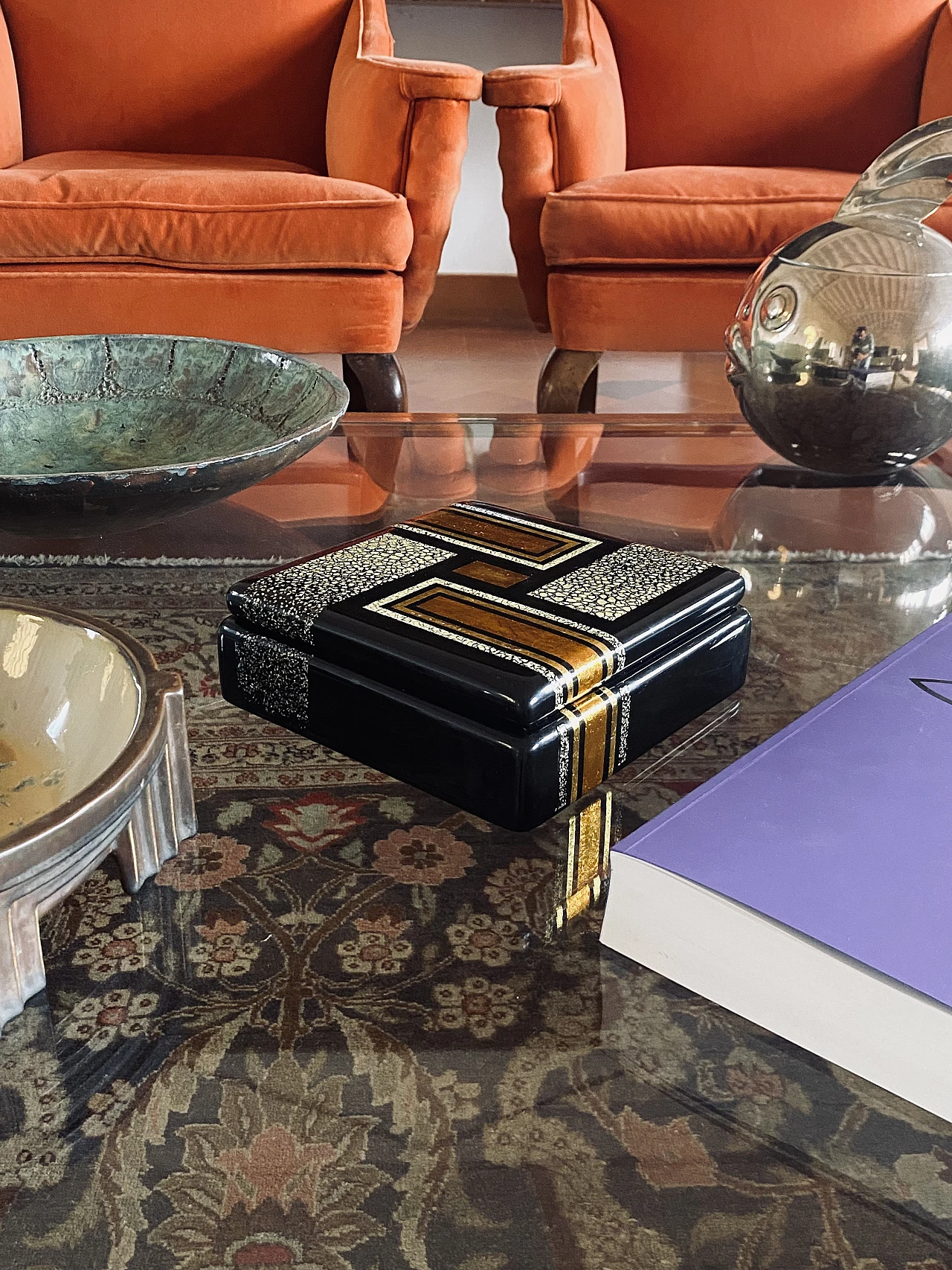Art Deco lacquered box in the style of Jean Dunand, 1940s 9