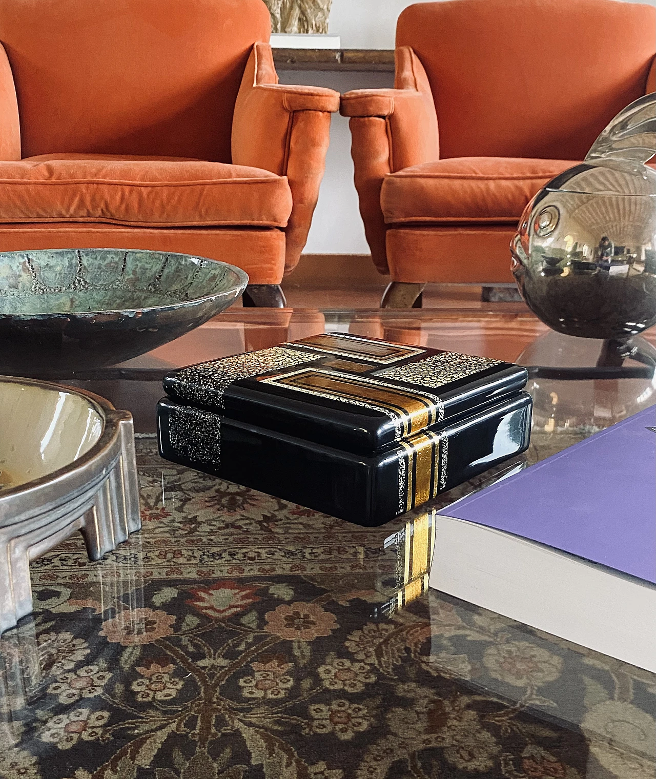 Art Deco lacquered box in the style of Jean Dunand, 1940s 10