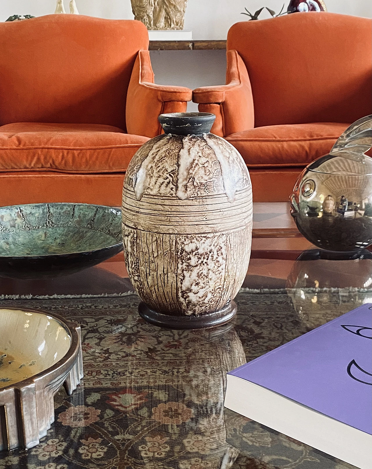 Art Deco ceramic vase by Louis Auguste Dage, 1930s 6