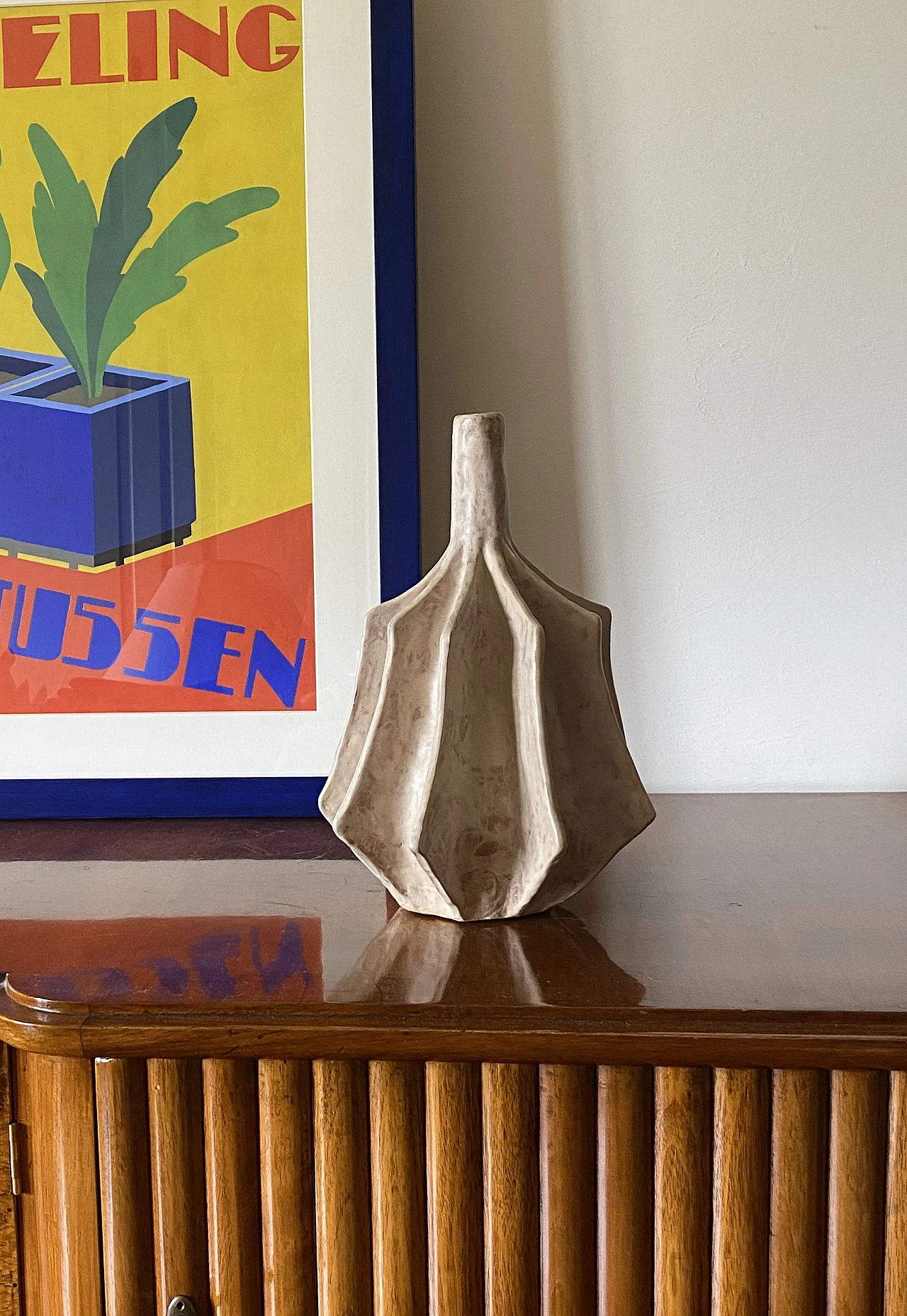 French white terracotta vase, 1970s 2