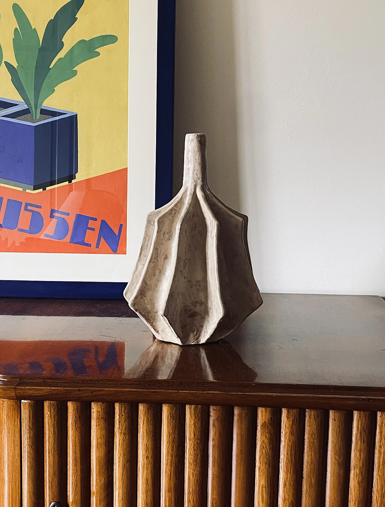 French white terracotta vase, 1970s 3