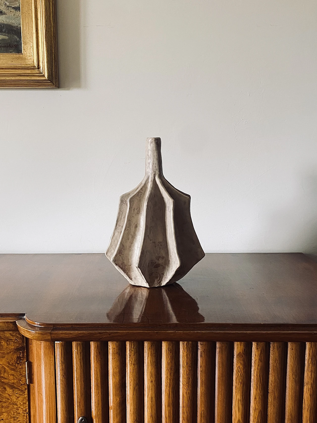 French white terracotta vase, 1970s 4