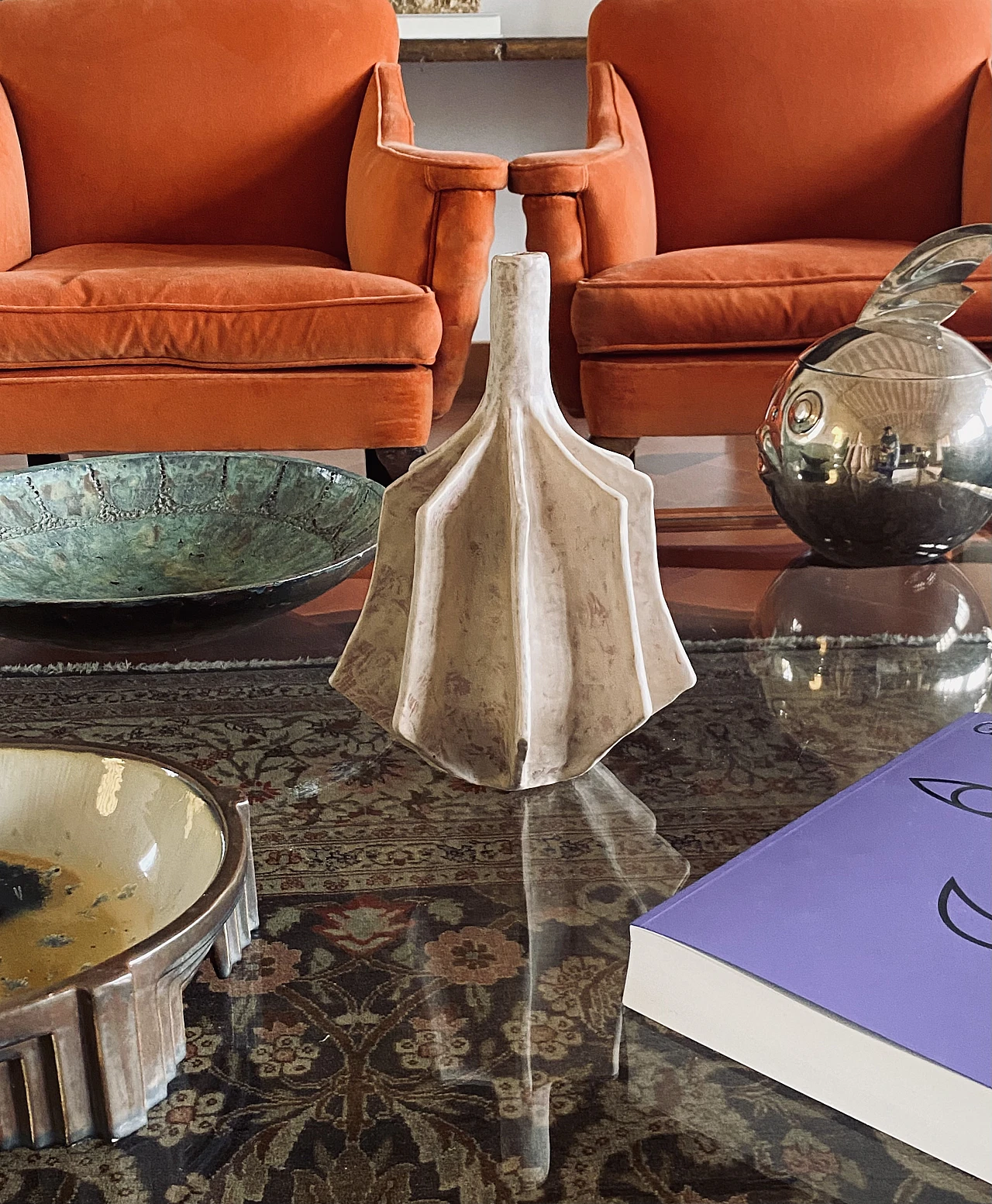 French white terracotta vase, 1970s 6