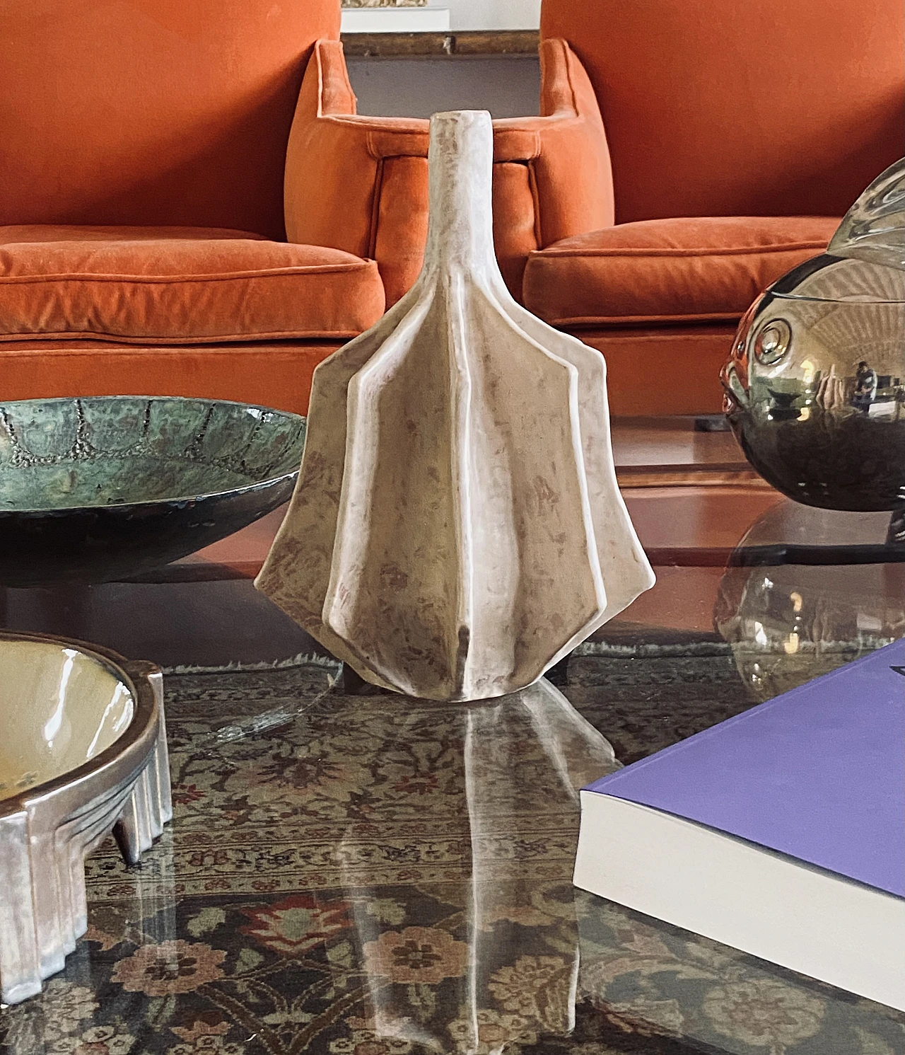 French white terracotta vase, 1970s 7