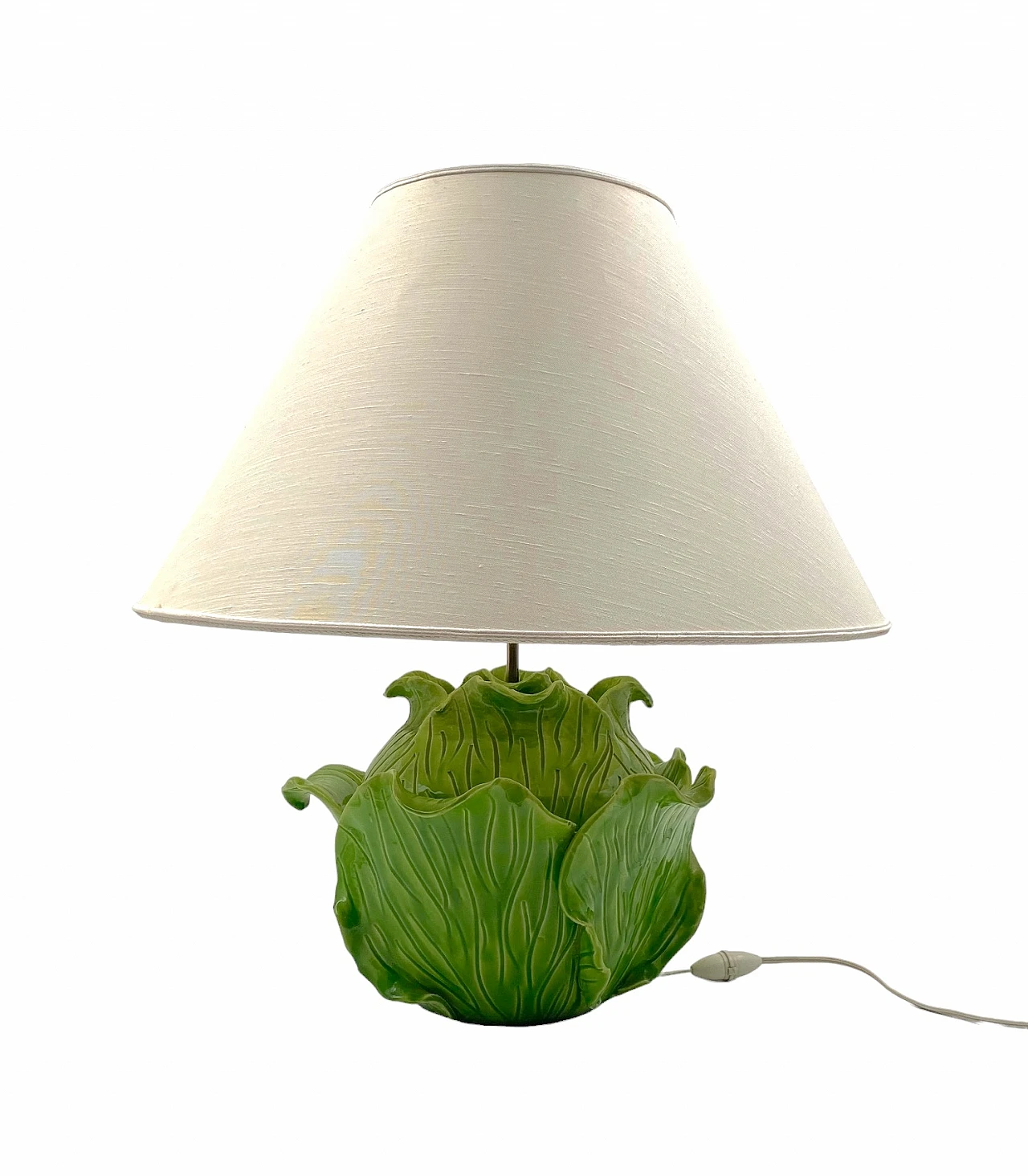 Lampada da tavolo lattuga in ceramica di Jean Roger, anni '50 1