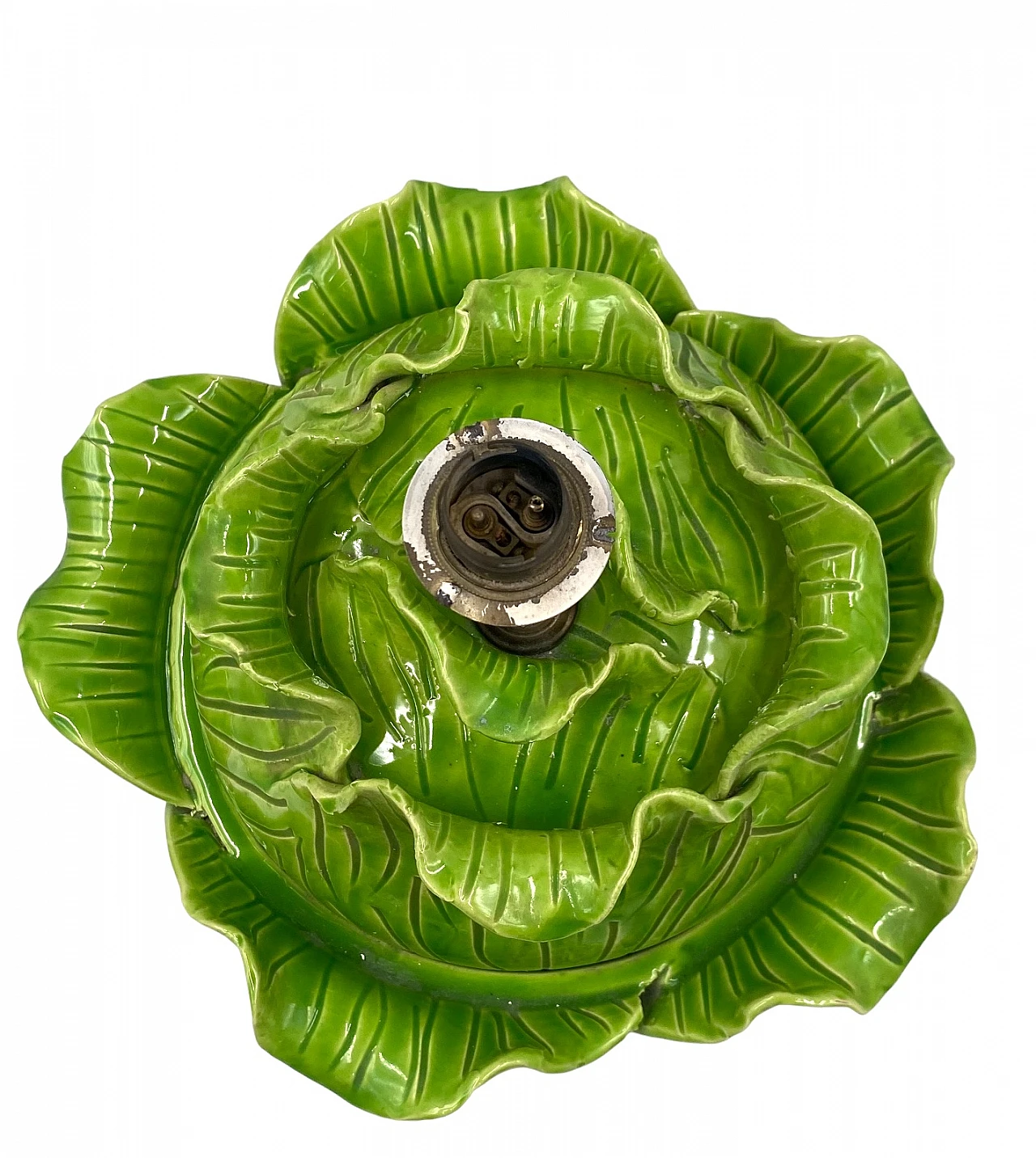 Lampada da tavolo lattuga in ceramica di Jean Roger, anni '50 17