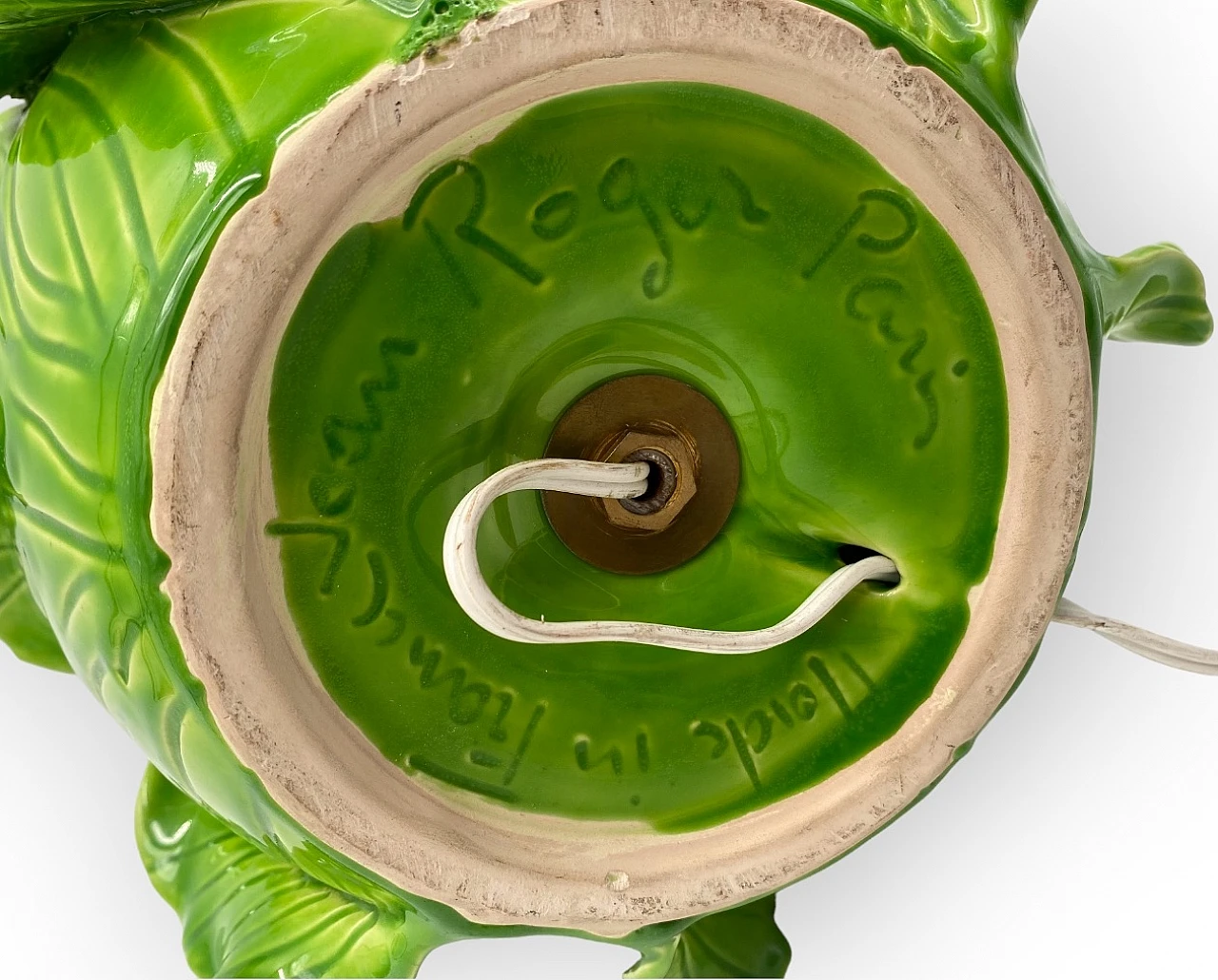 Lampada da tavolo lattuga in ceramica di Jean Roger, anni '50 27