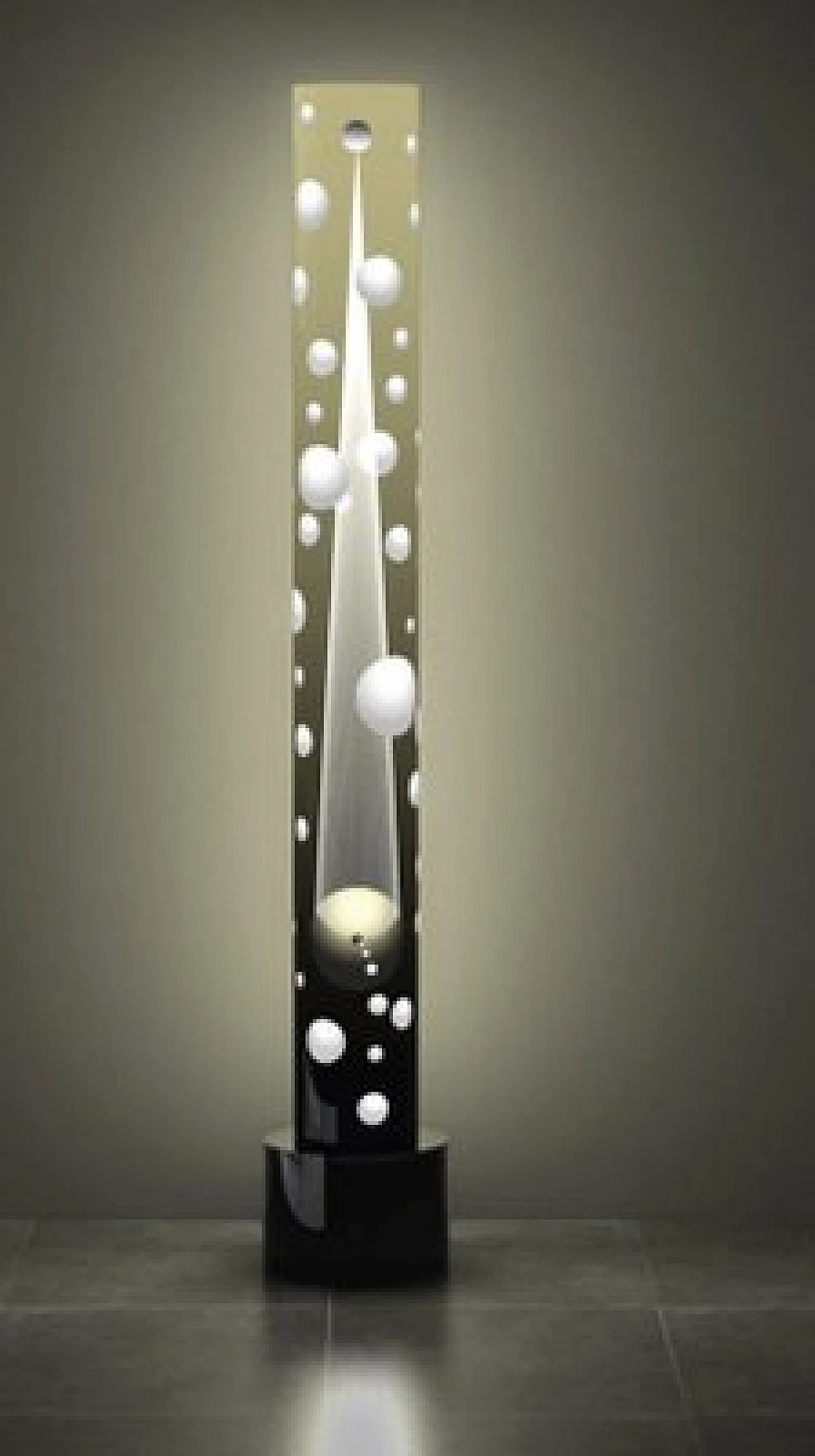 Acrylic glass led floor lamp, 2000s 2