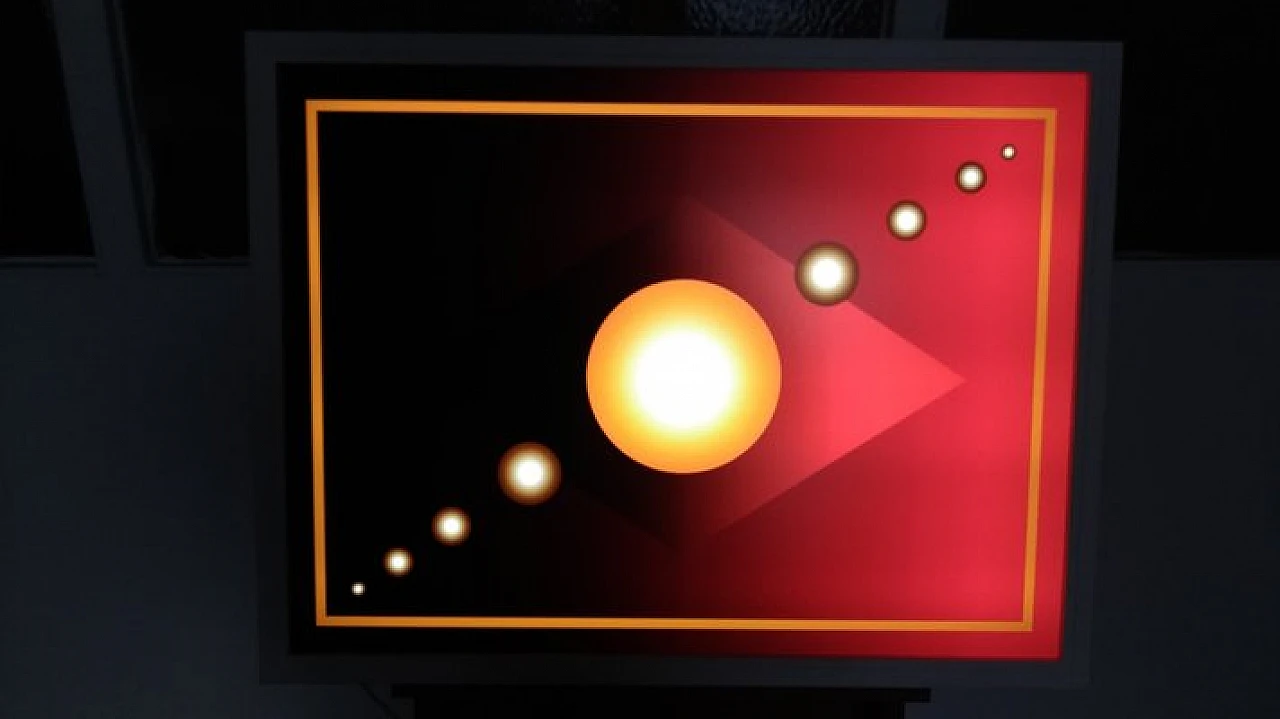 Applique a led in vetro acrilico rosso e arancione, anni 2000 3