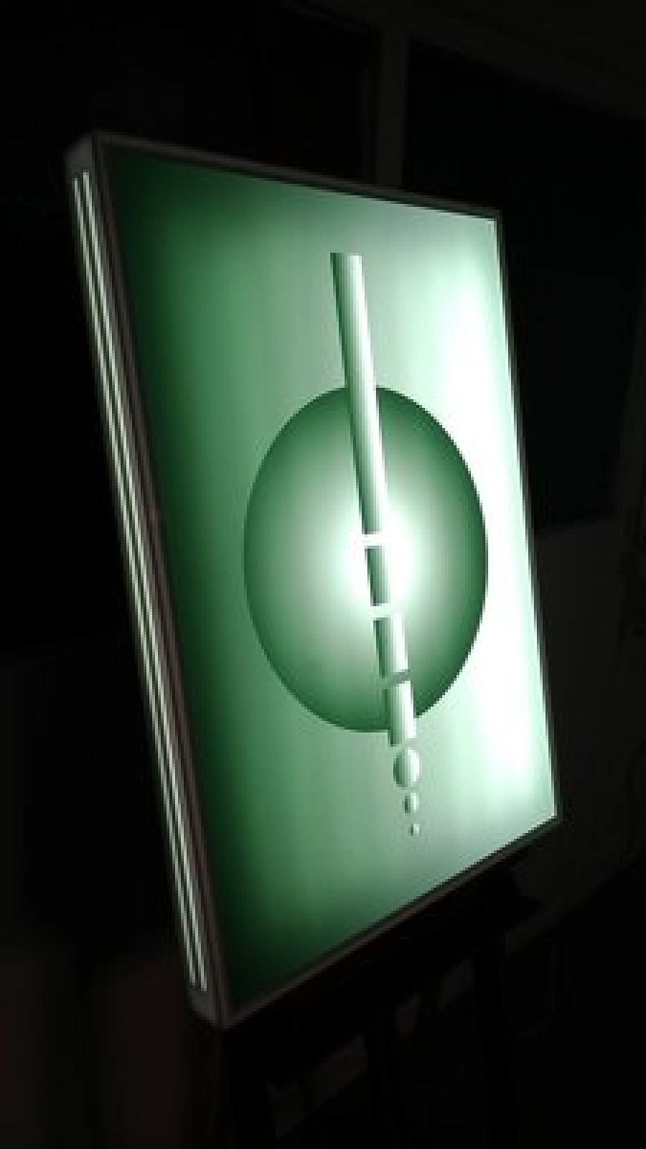 Applique led in vetro acrilico verde con forme geometriche, anni 2000 1