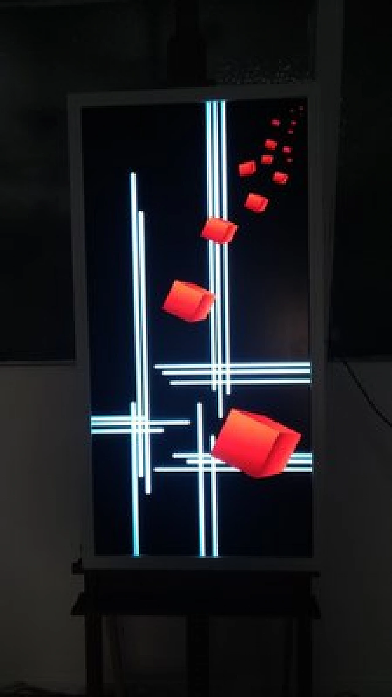 Rectangular led applique in red & blue acrylic glass, 2000s 1