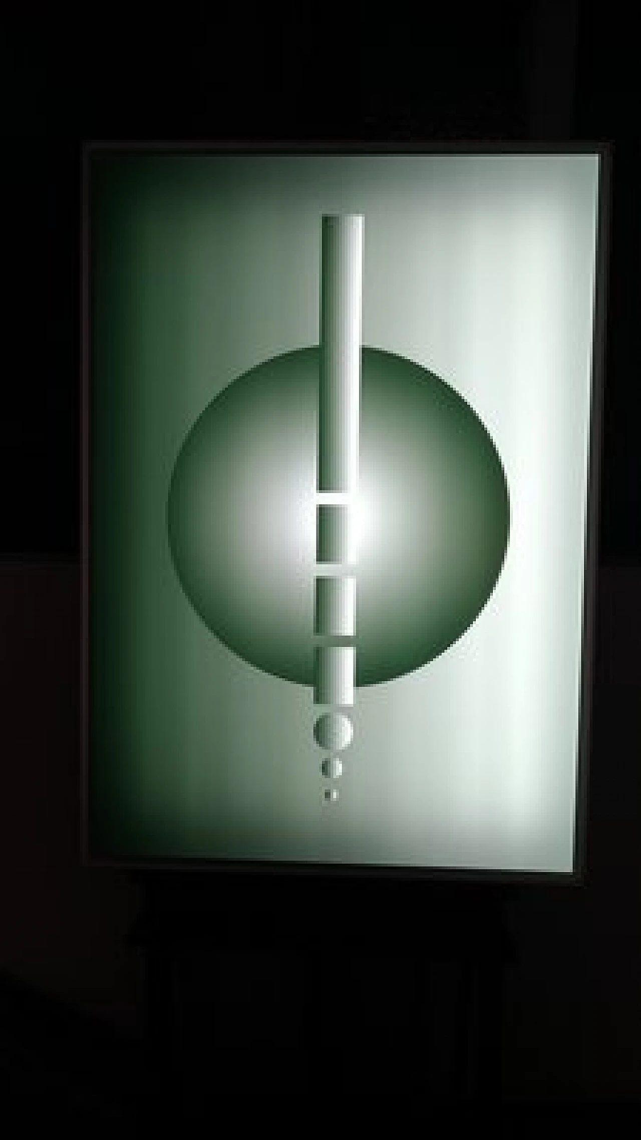 Applique led in vetro acrilico verde con forme geometriche, anni 2000 2