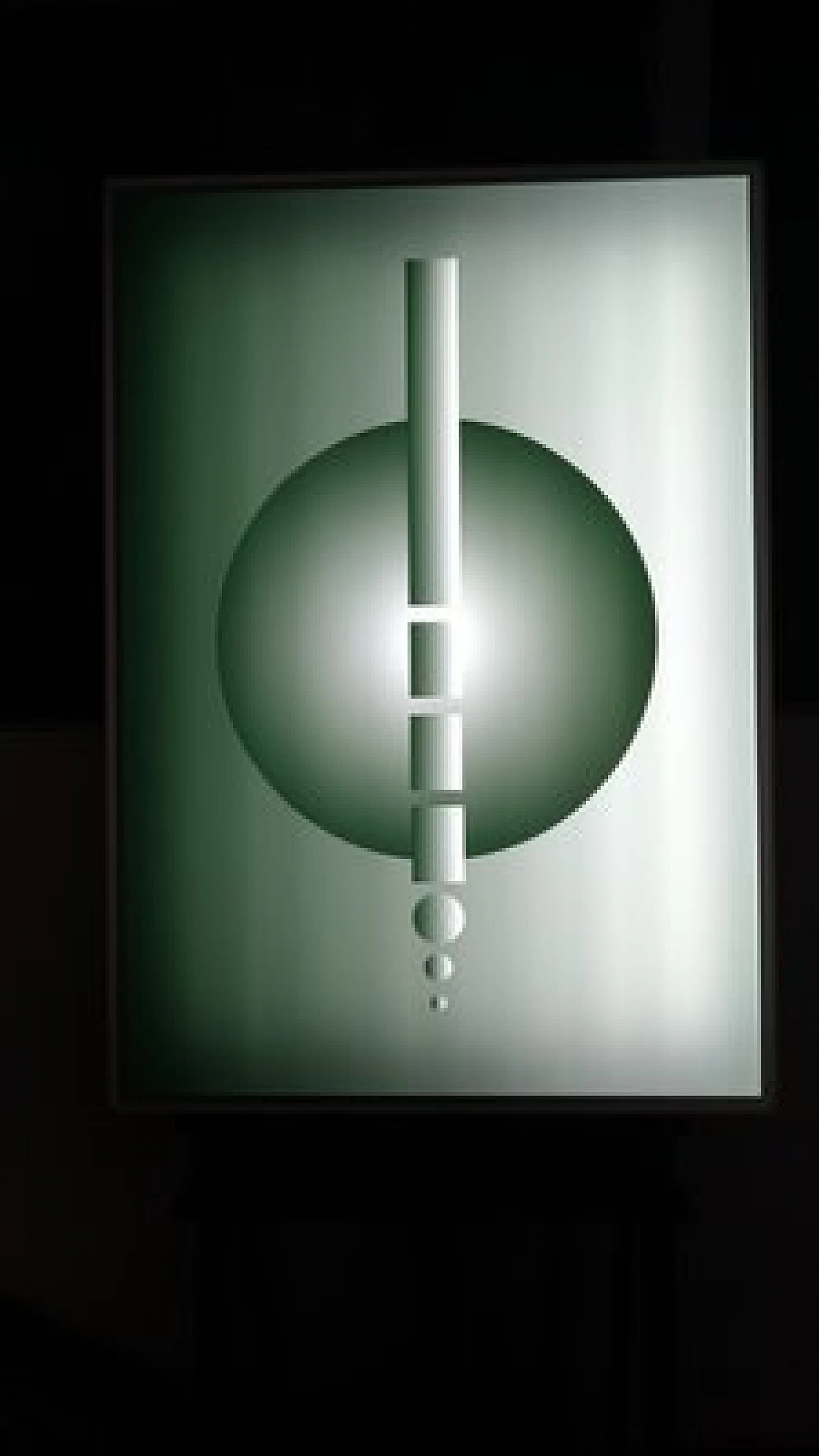 Applique led in vetro acrilico verde con forme geometriche, anni 2000 3