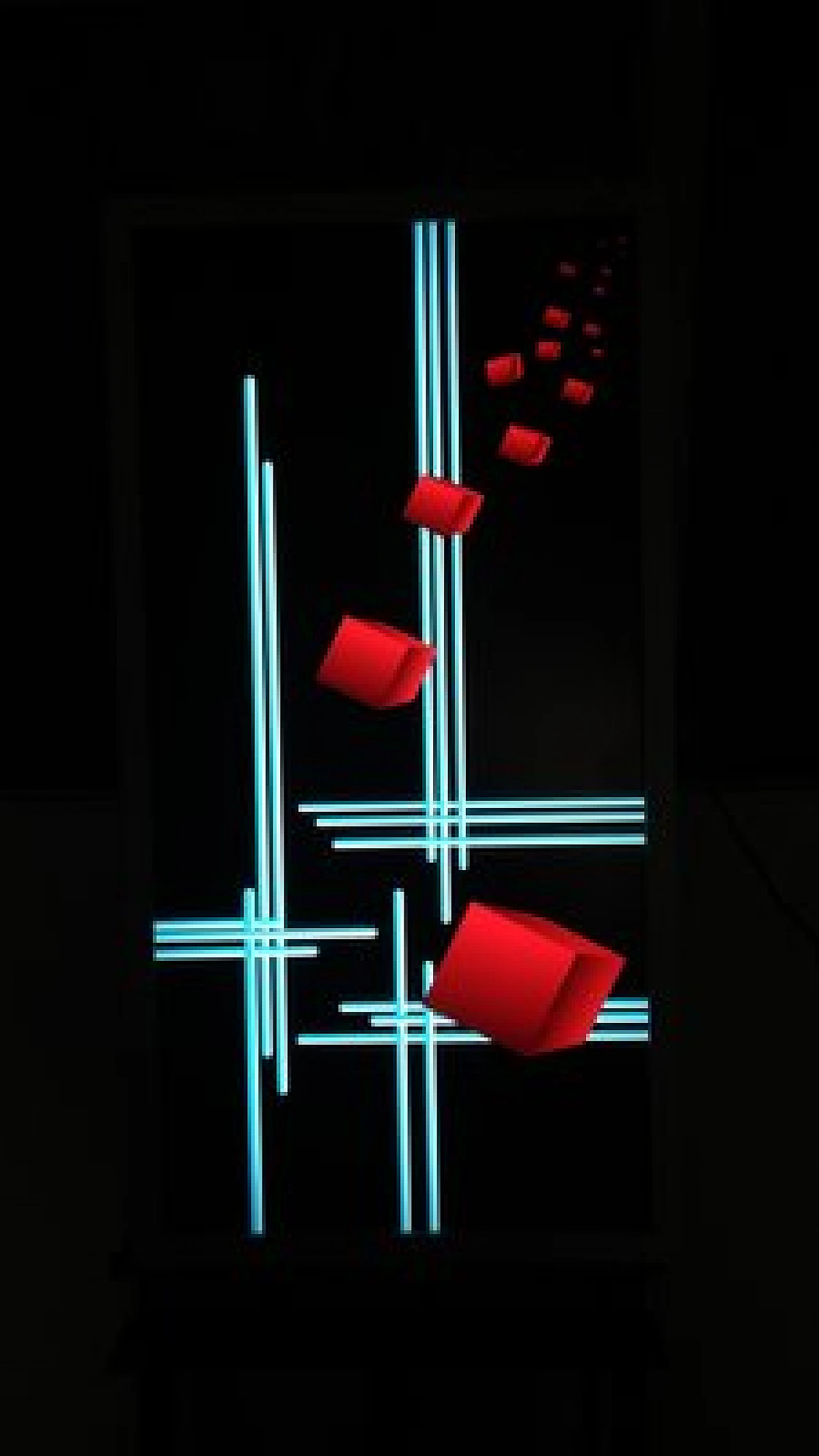 Rectangular led applique in red & blue acrylic glass, 2000s 3