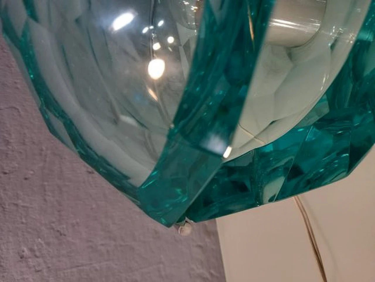 Pair of table lamps in diamond cut glass by Giorgio Berlini, 1970s 4