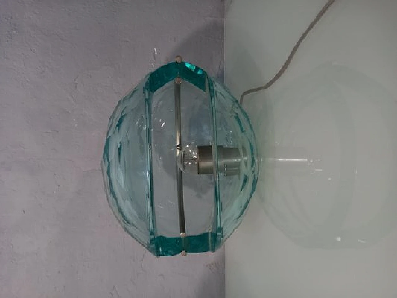 Pair of table lamps in diamond cut glass by Giorgio Berlini, 1970s 8