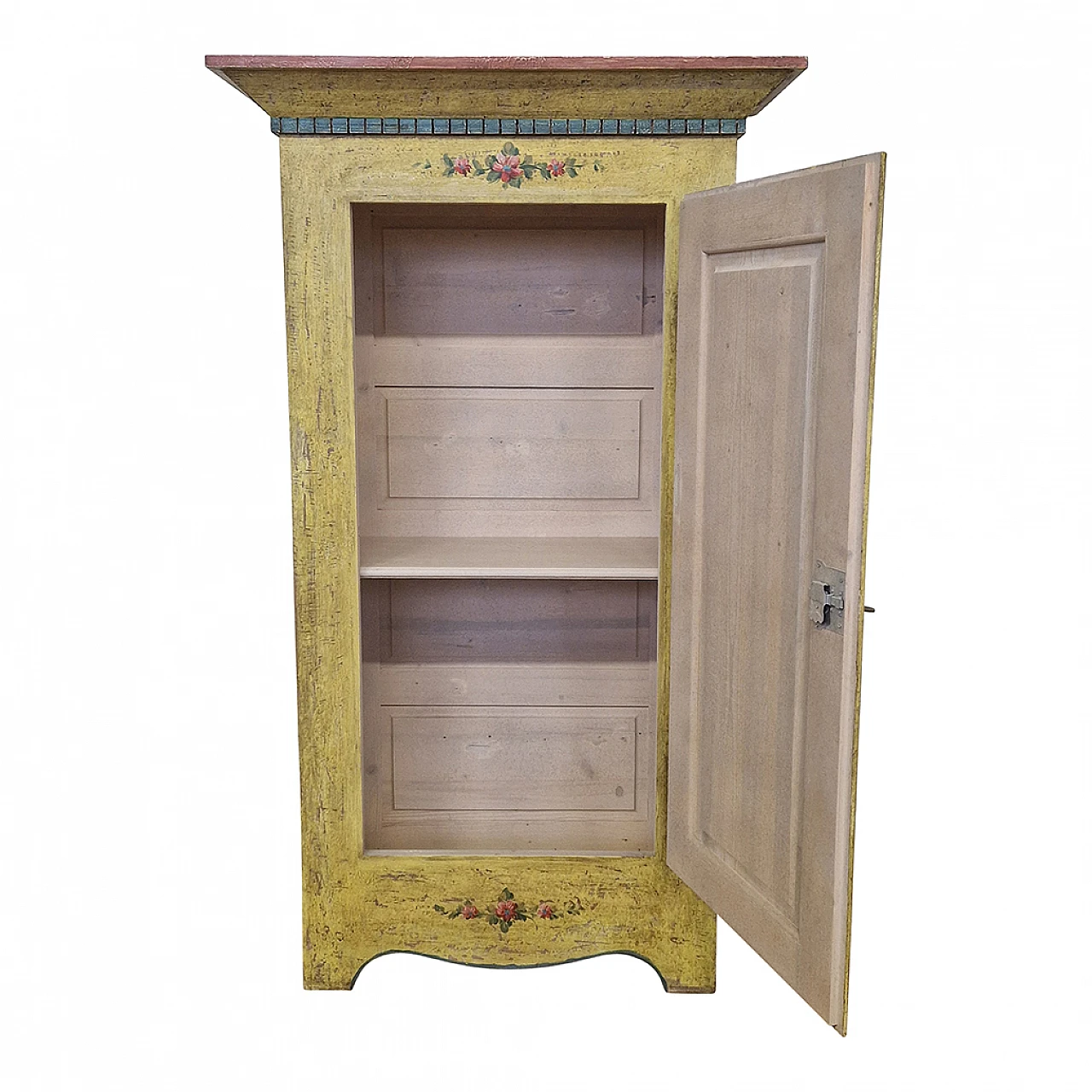 Yellow lacquered wooden pantry in Tyrolean style, 1980s 8