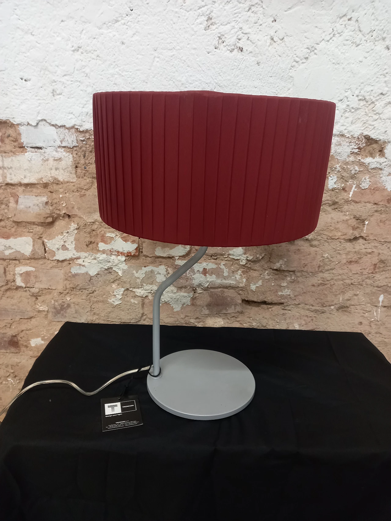 Bent table lamp with fabric shade by Tronconi 1