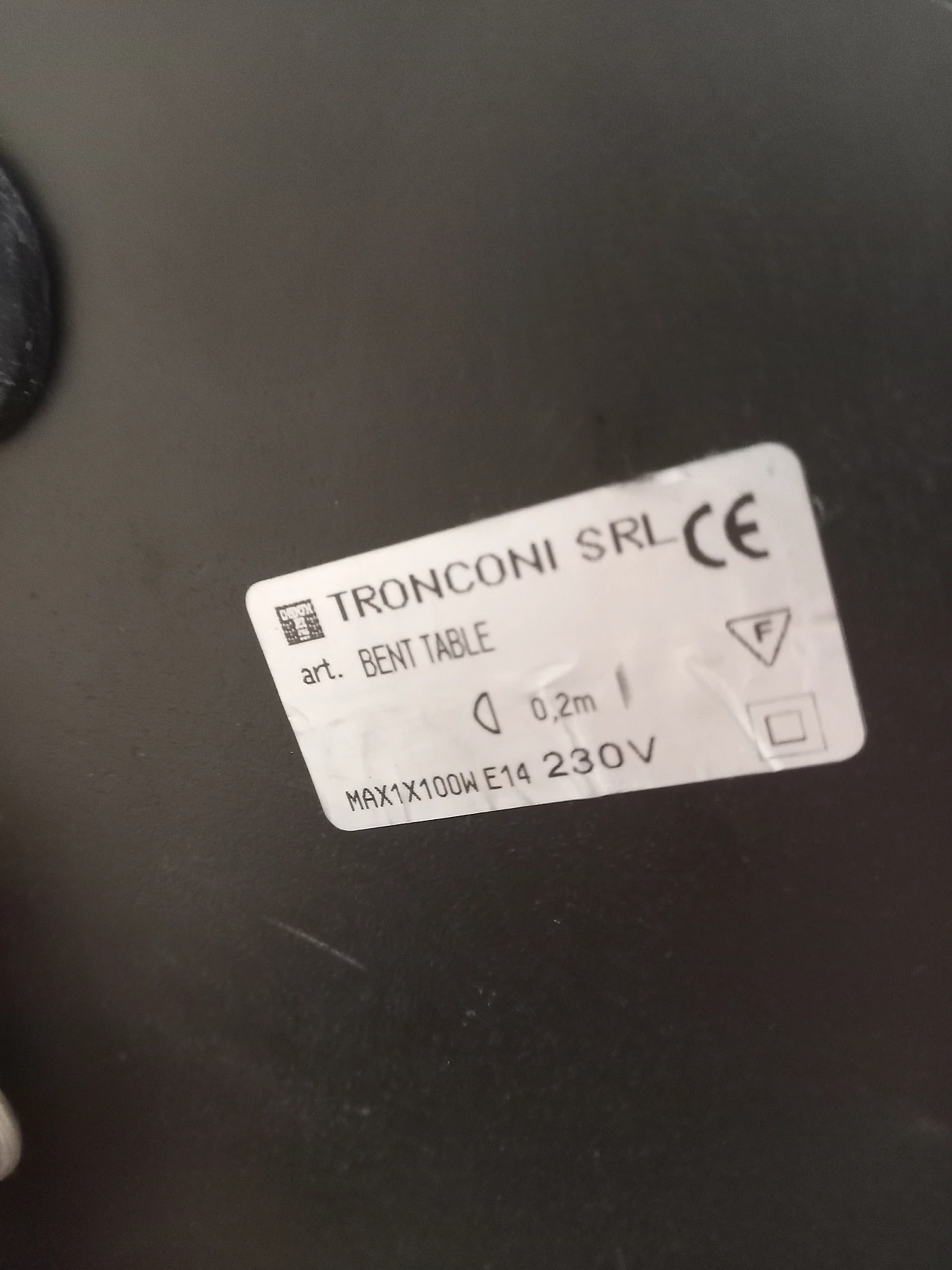 Bent table lamp with fabric shade by Tronconi 2