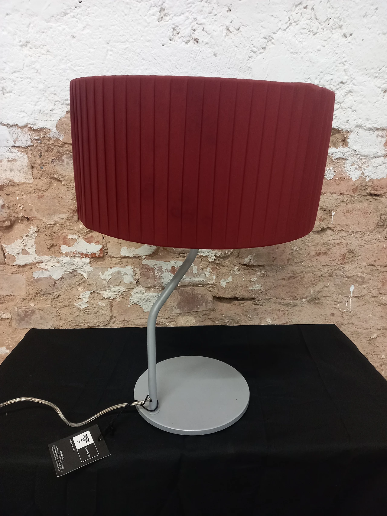 Bent table lamp with fabric shade by Tronconi 3