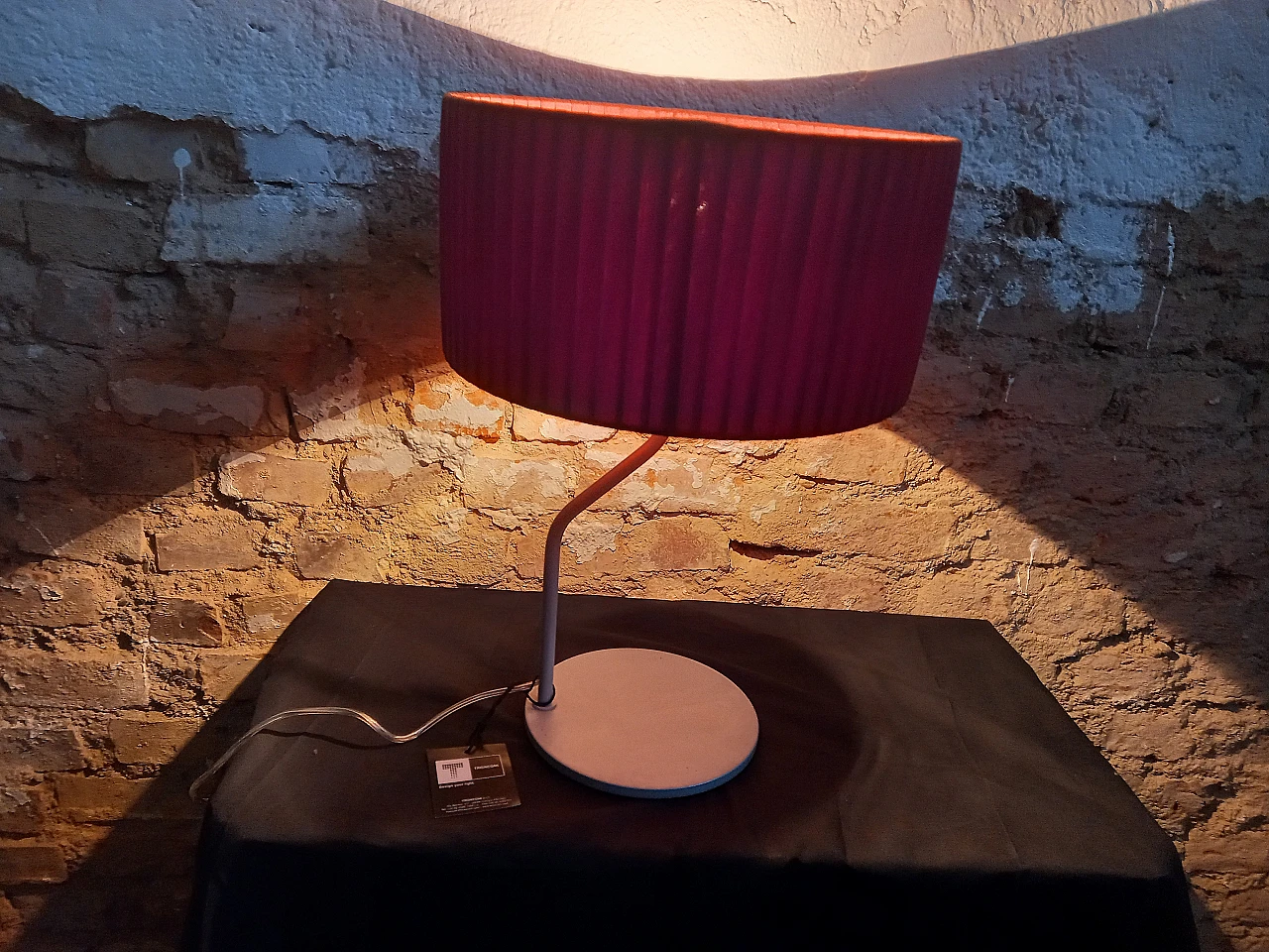 Bent table lamp with fabric shade by Tronconi 4