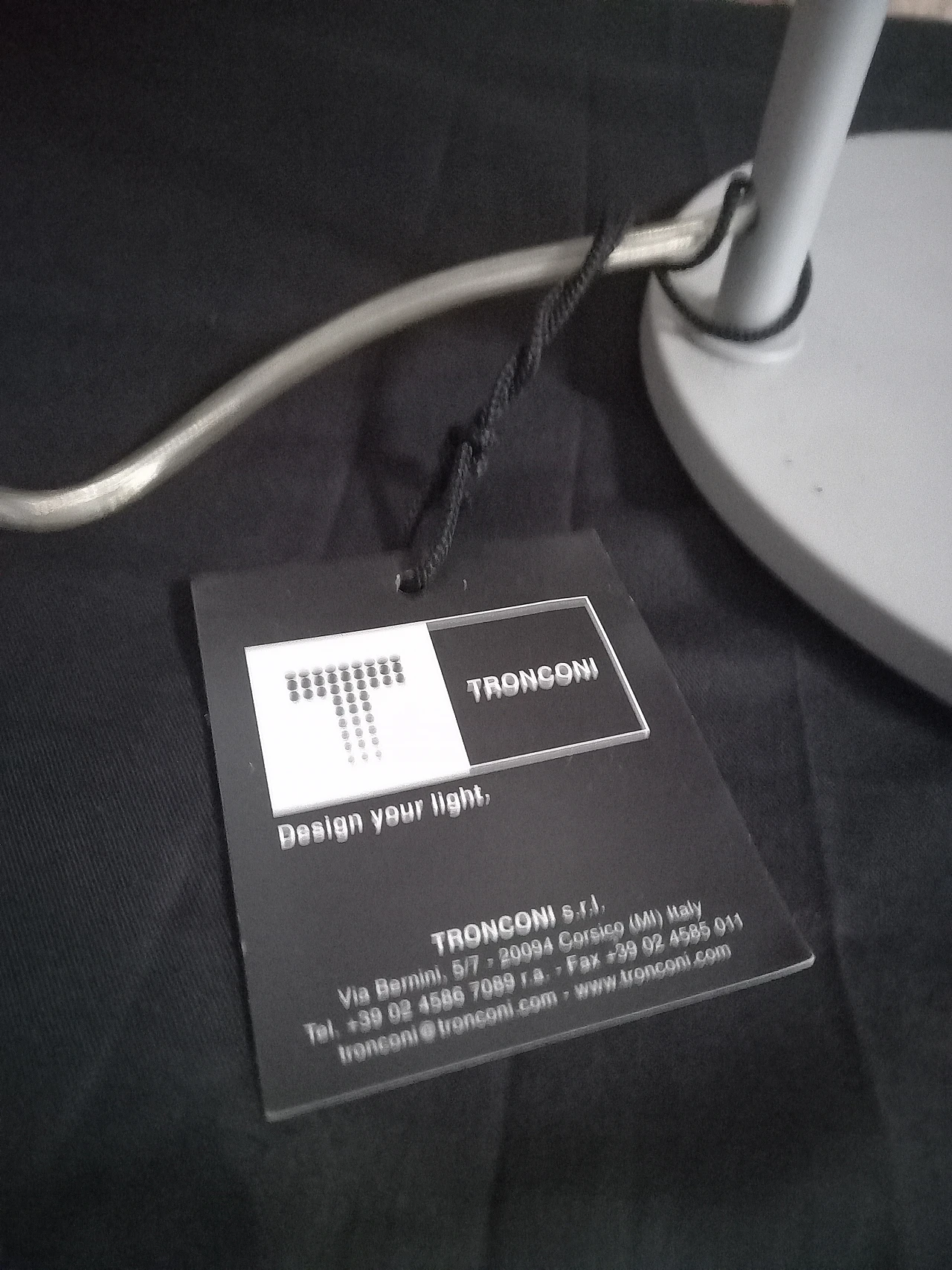 Bent table lamp with fabric shade by Tronconi 7