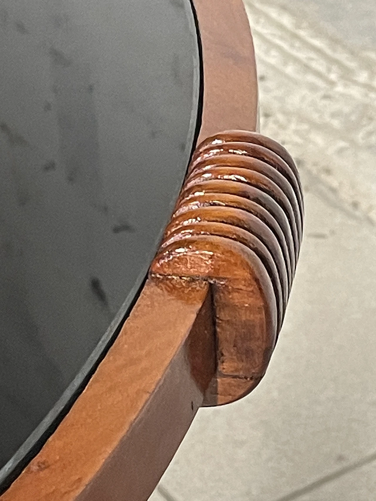 Cherry wood coffee table with glass top, 1940s 9