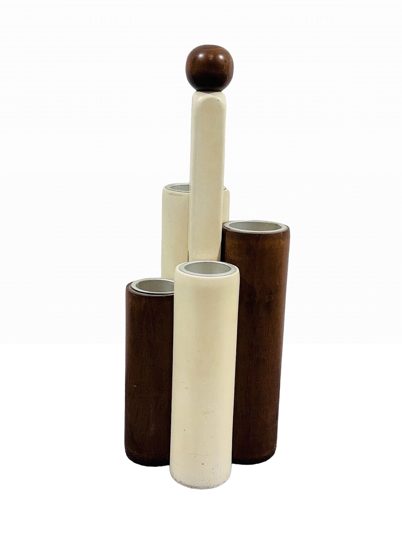 Two-tone wood umbrella stand, 1970s 2