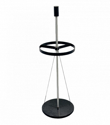 Chromed and black metal umbrella stand, 1980s
