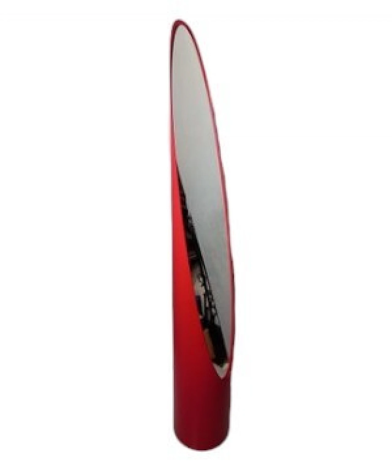 Unghia floor mirror in wood and red pvc, 2000s 13