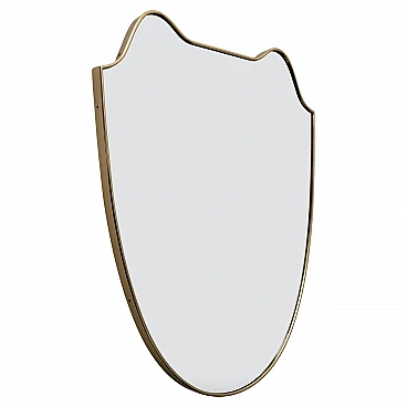 Brass wall mirror attributed to Gio Ponti, 1950s