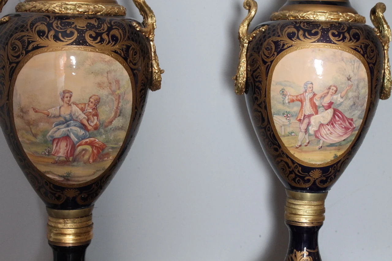 Pair of Sevres porcelain vases with bronzes, early 20th century 10