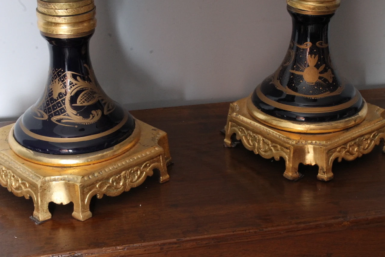 Pair of Sevres porcelain vases with bronzes, early 20th century 22