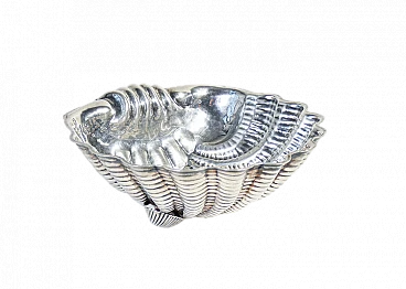 Silver 800 shell bowl by Rino Greggio, 1950s