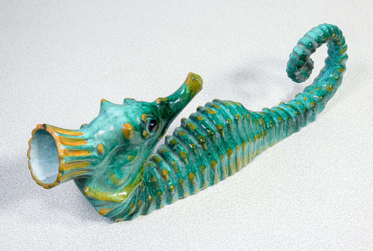 Coppia di cavallucci marini in ceramica di Acabbo Amalfi, anni '80 6