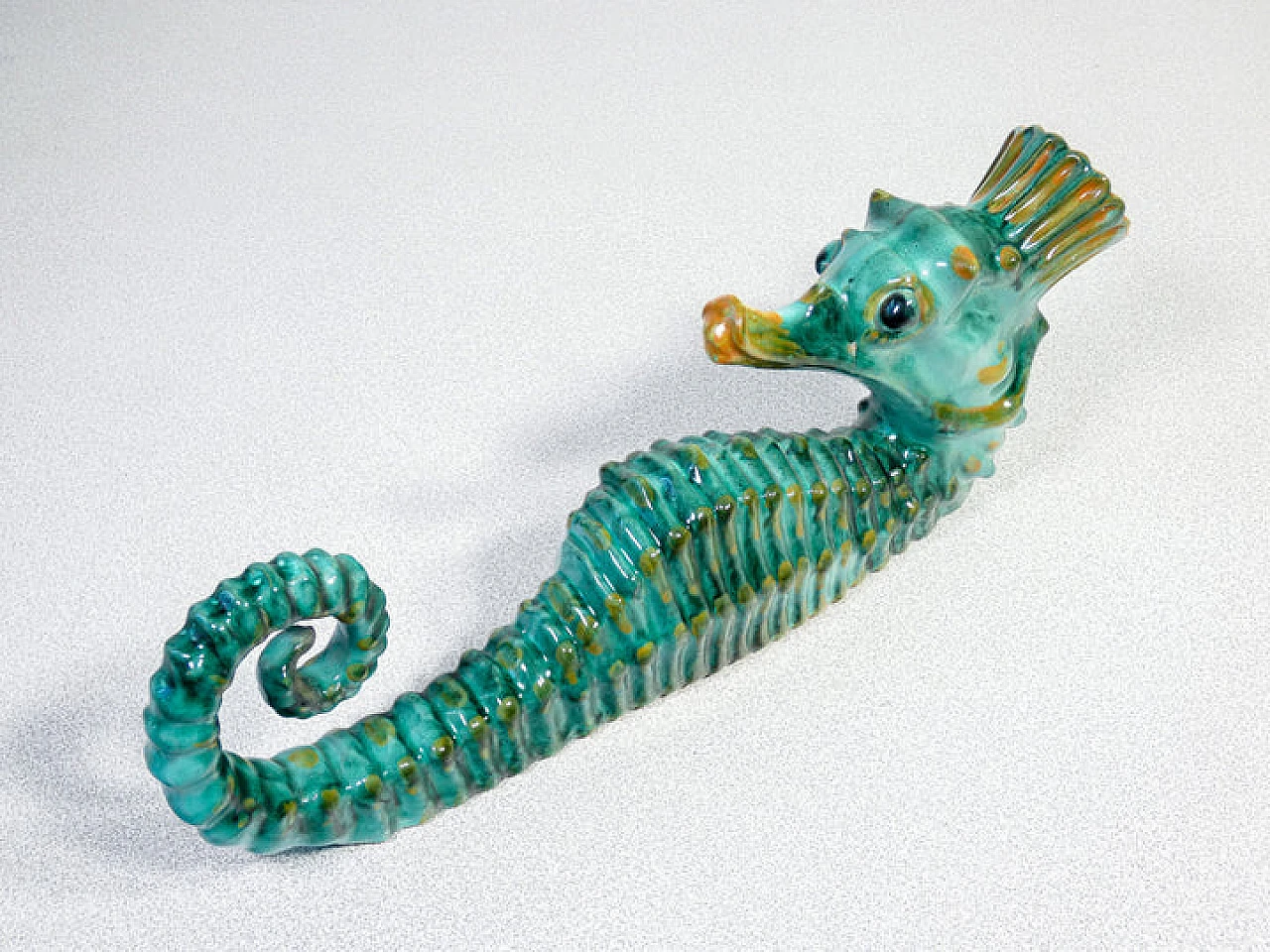 Coppia di cavallucci marini in ceramica di Acabbo Amalfi, anni '80 11